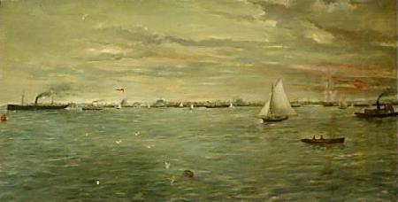 The Harbor at Galveston, was painted for the Texas exhibit at the, Verner Moore White